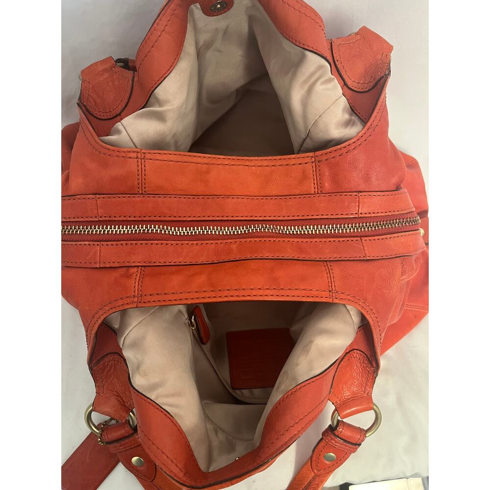 Coach Orange Leather Hobo Bag Large Slouchy Vintage Shoulder Bag - Picture 8 of 9
